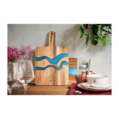 Planche décorative bleu en acacia